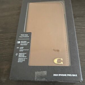 Coach Brown Folio Case for iPhone 2024 Pro Max